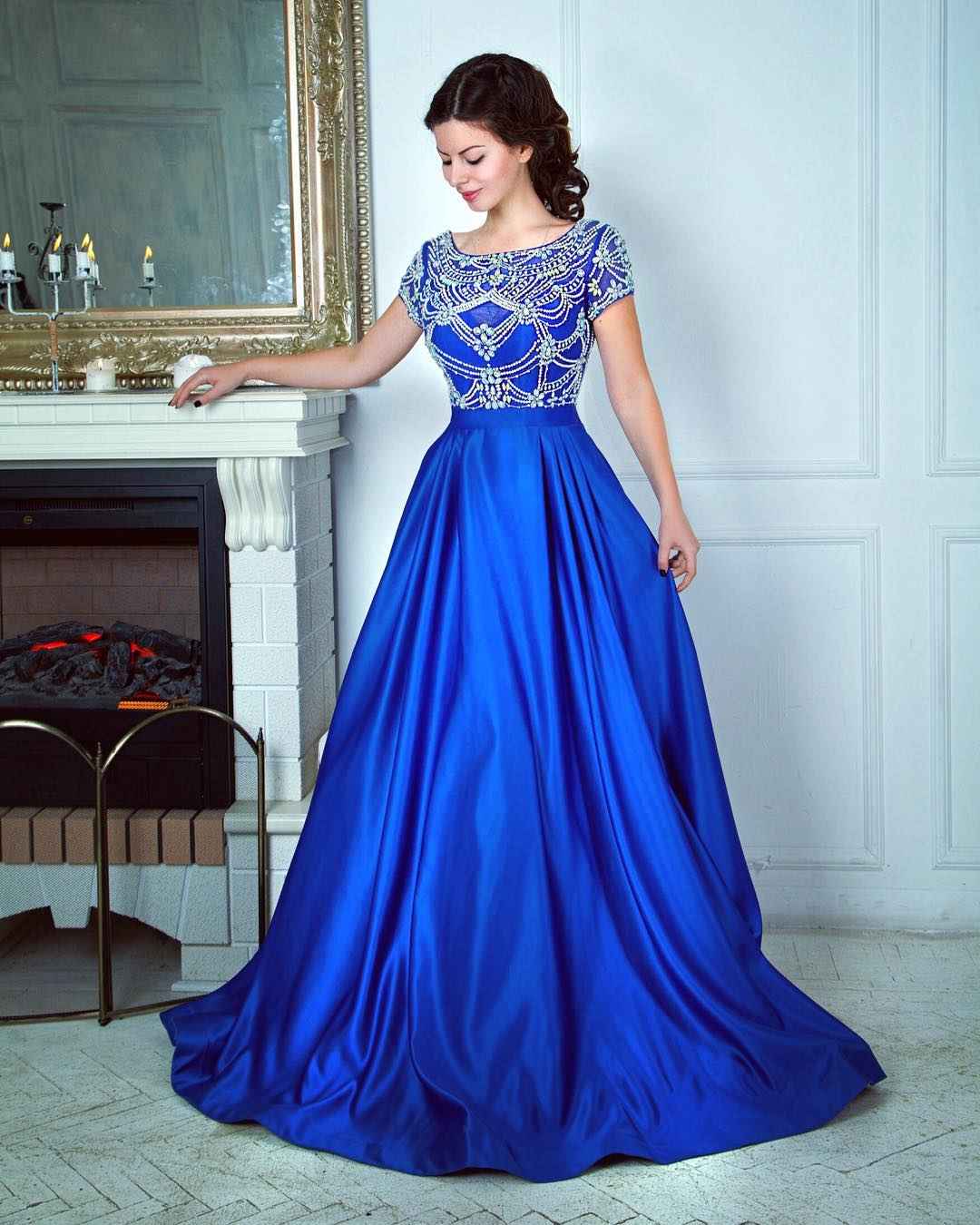 Модное синее платье на выпускной 2019-2020 фото_4