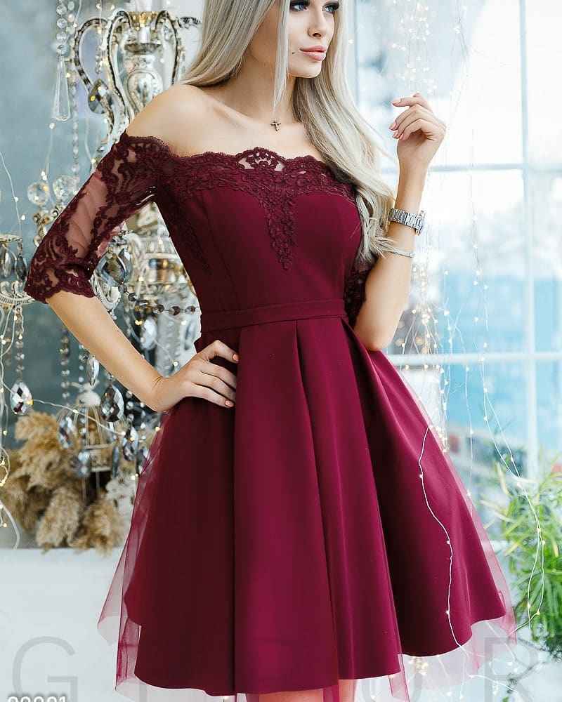 бордовое платье на выпускной 2019-2020 фото_6
