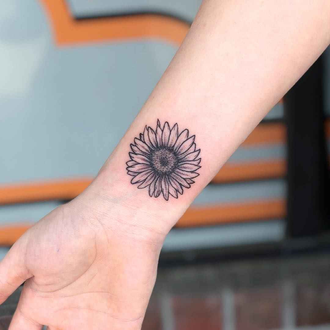 Sunflower simple tattoo