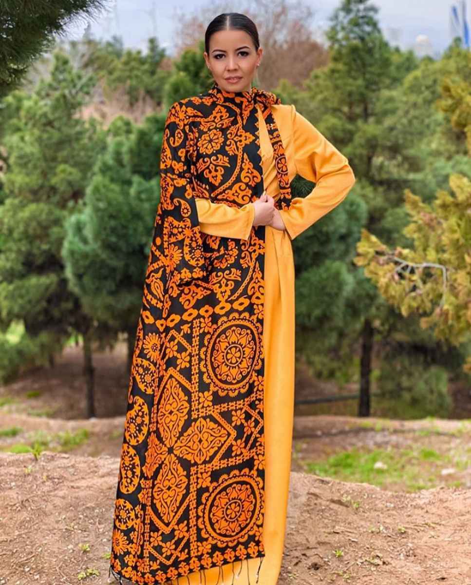 Современные фасоны туркменских платьев фото_28