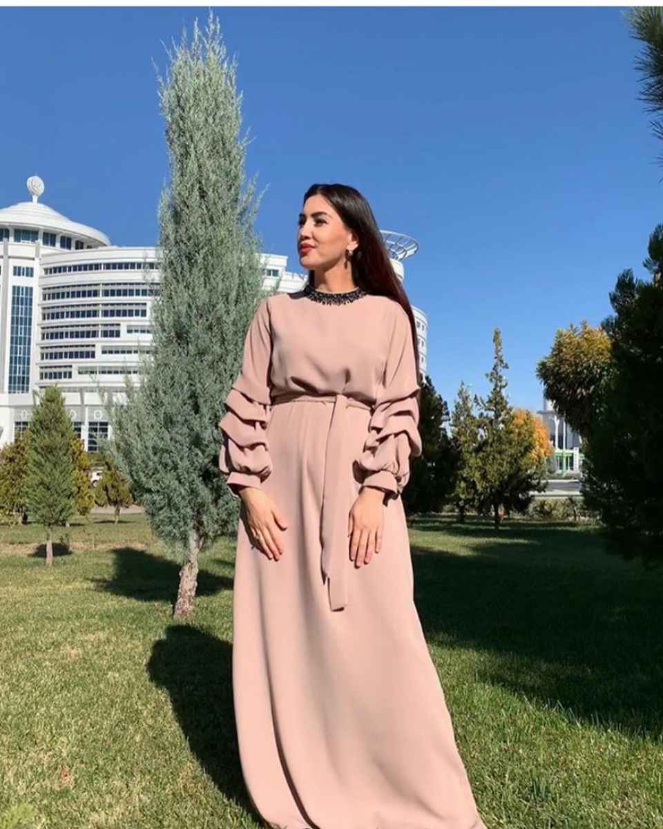 Современные фасоны туркменских платьев фото_26