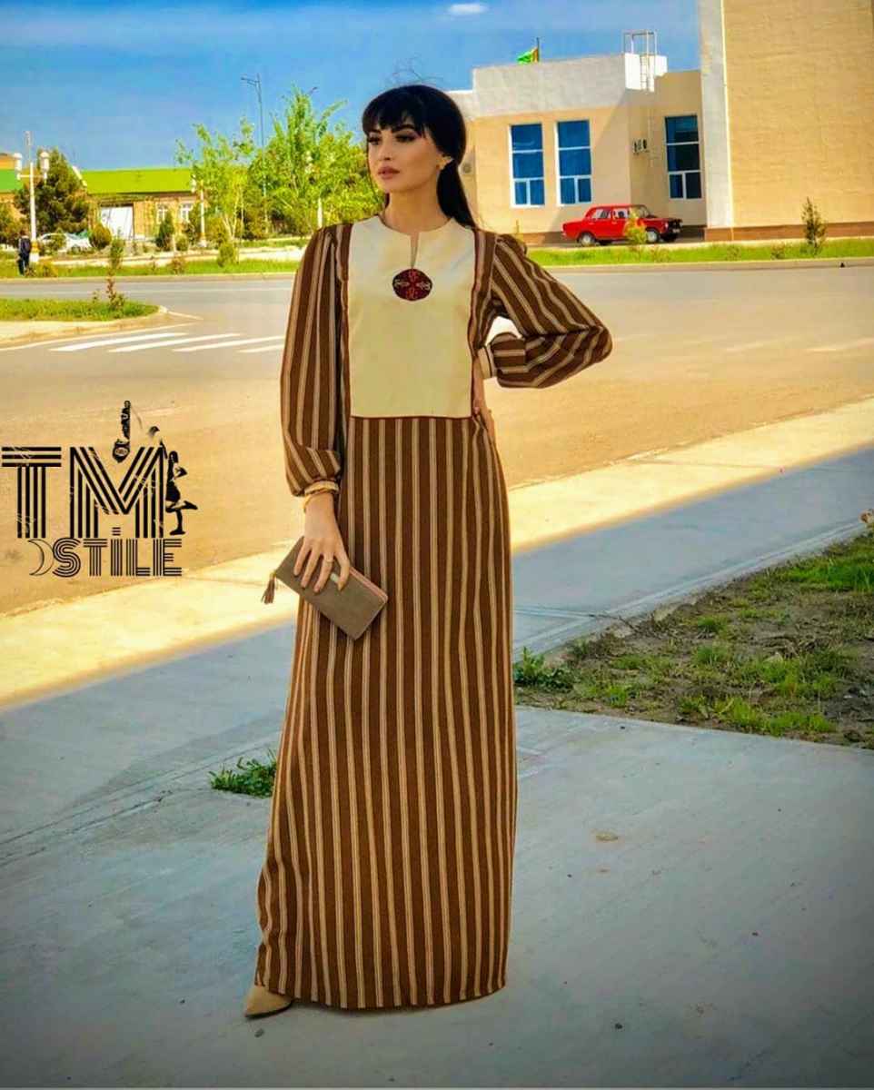 Современные фасоны туркменских платьев фото_53
