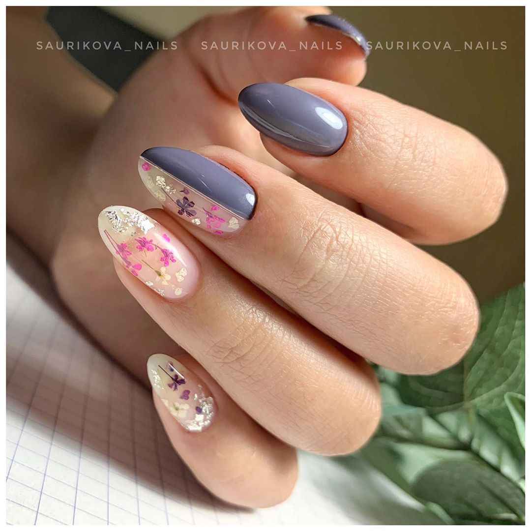Фото ногтей с сухоцветами новинки