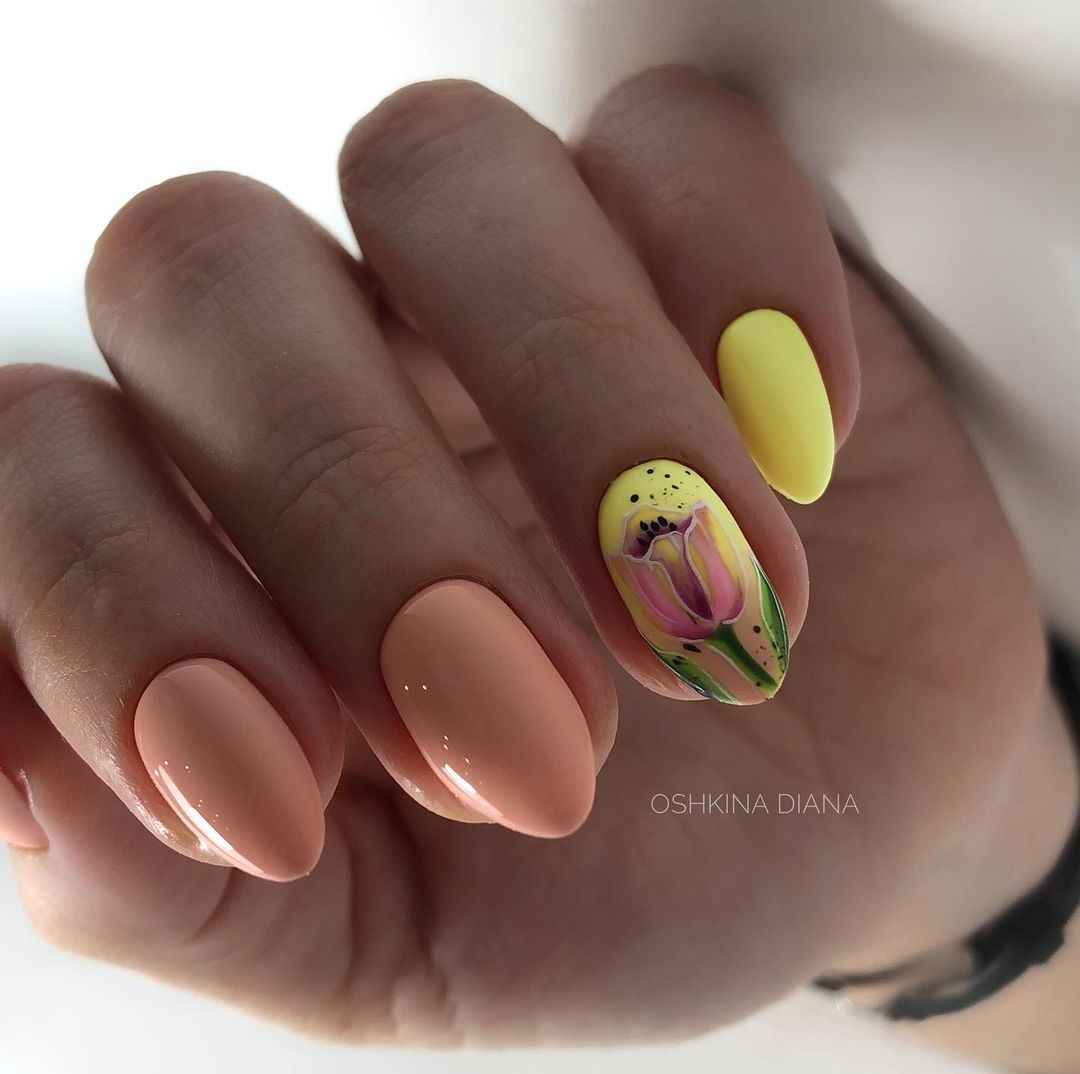 Тюльпаны на ногтях фото_18