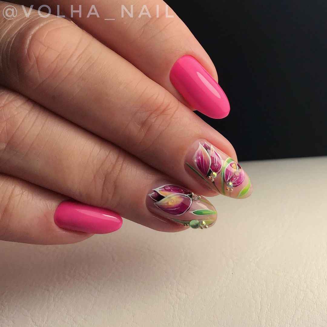 Тюльпаны на ногтях фото_20